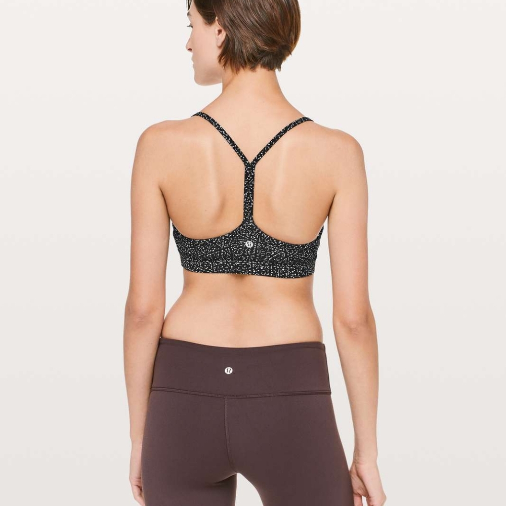 Lululemon Flow Y Bra *Nulu Night View White Black